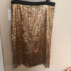Brand New Gold Sequin Pencil Skirt